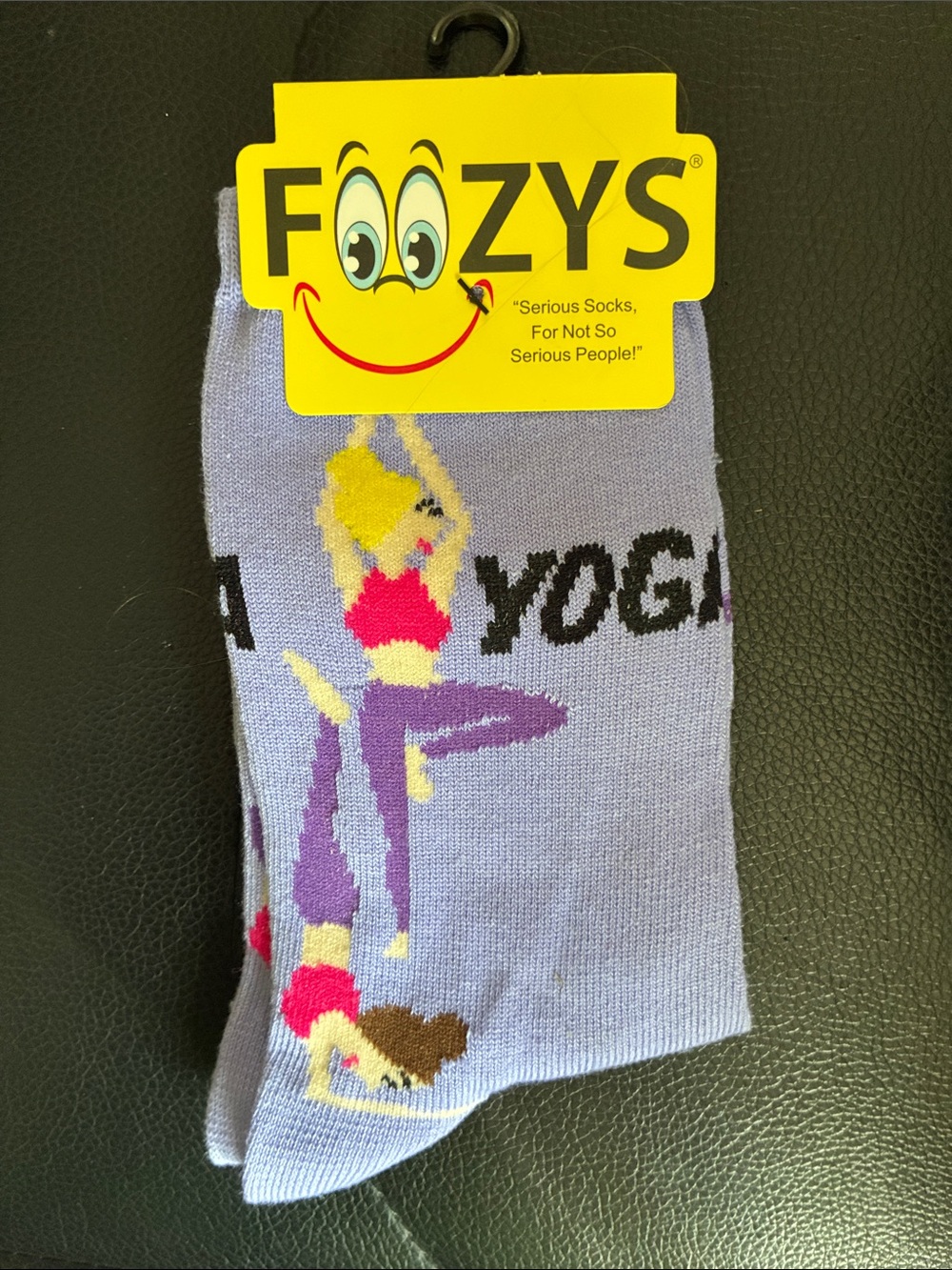 Foozys Women’s Lavender Yoga Crew Socks with Graphic Motif